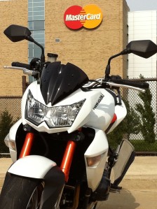 Kawasaki Z1000 in the motorcycle Parking at MasterCard Worldwide's Saint Louis facility