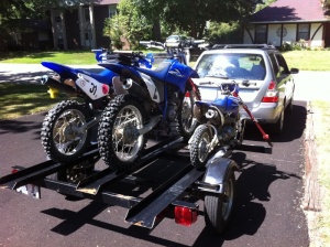 Bikes loaded to go trail riding with the family